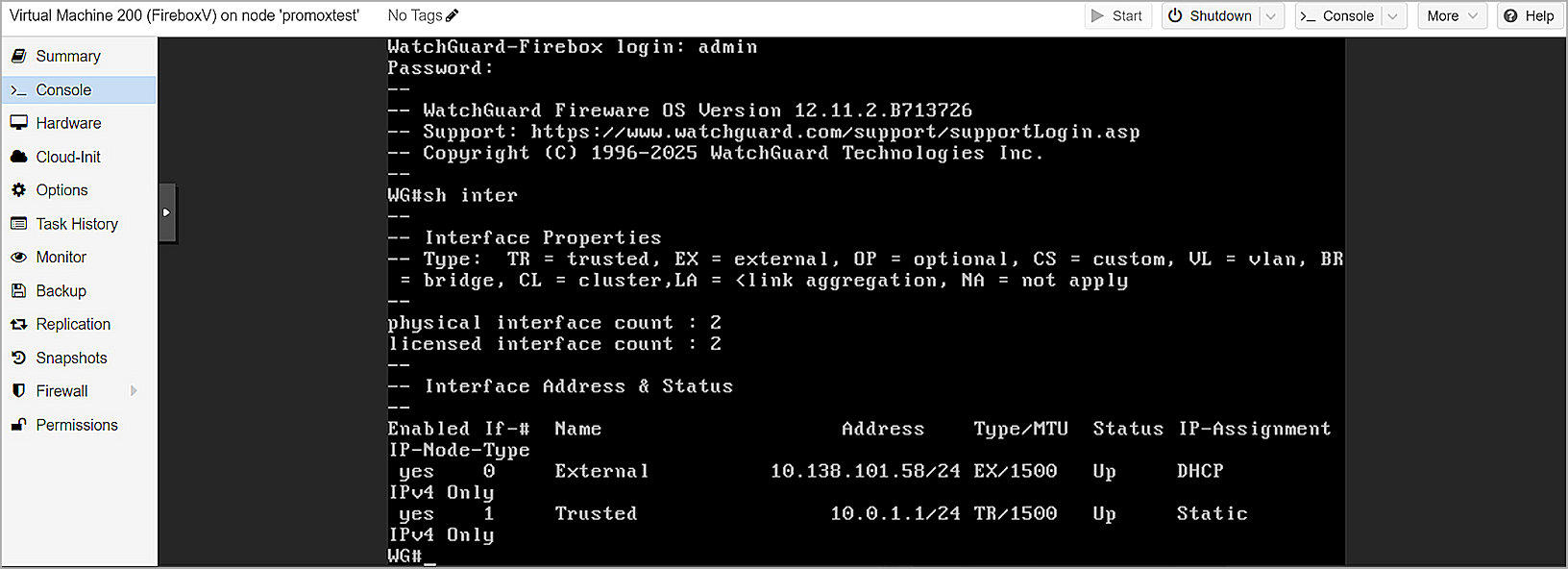 Screen shot of the Fireware Web Setup Wizard welcome page